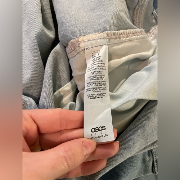 Asos luxe curve size 20 straight leg light wash denim stretchy jeans - Picture 4 of 11